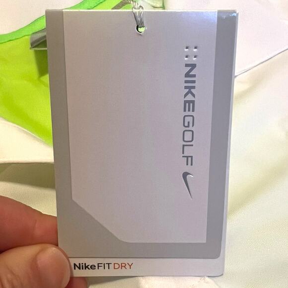 Nike‎ golf womens polo shirt drifit white and green with collar sleevless - Picture 8 of 10